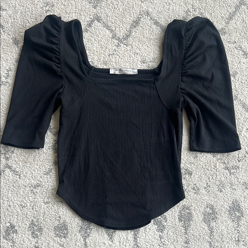 We The Free Night Lily Puff Sleeve Tee